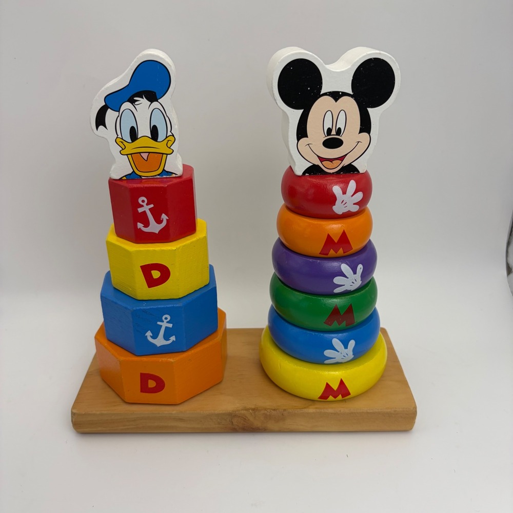 Melissa & Doug Disney Mickey Mouse Donald Duck Wooden Stacker Toy 5752